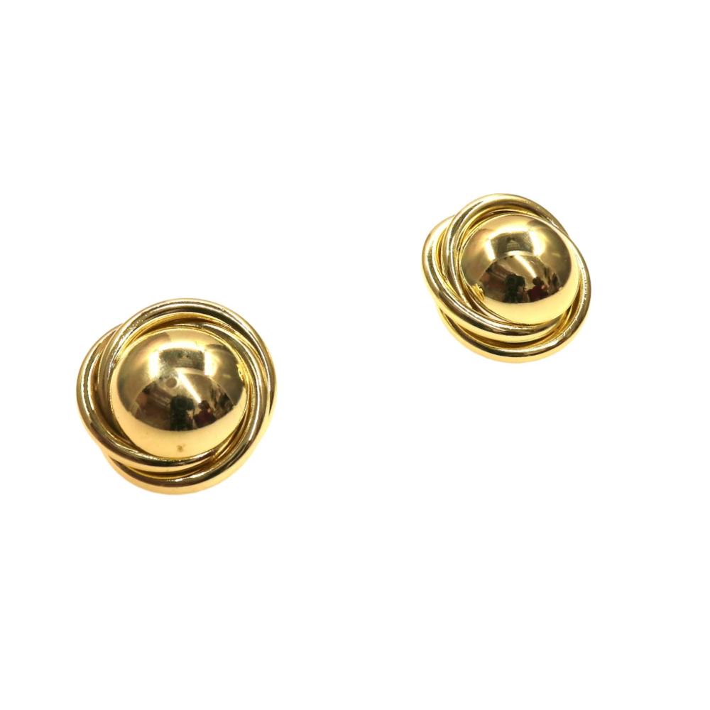Gold chunky circle rings earrings with bold bead design, lightweight and stylish for everyday wear