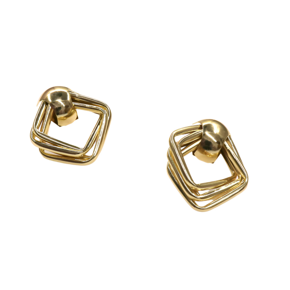 Gold TRIANGLE EARRING with a modern design
