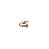 Gold nail ring adorned with mini pearls for elegant manicure accessory