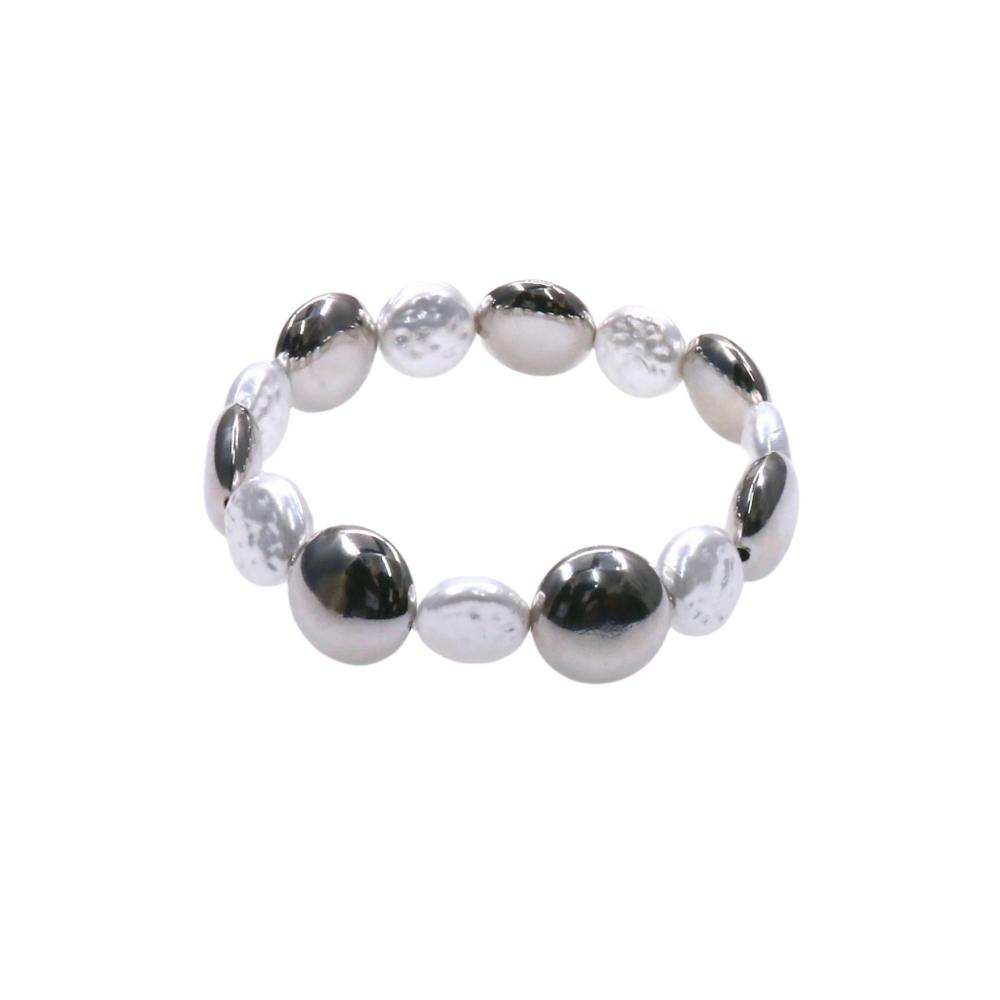 ELASTIC FLAT PEARL BRACELET
