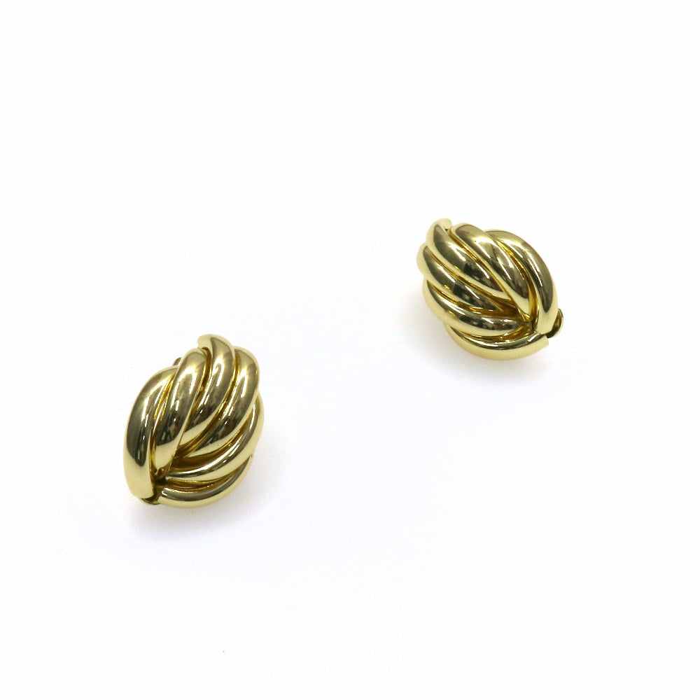 Elegant gold half knot earrings with unique twisted design