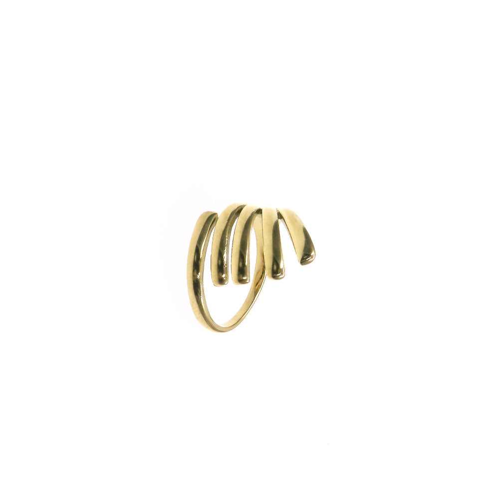 Gold and silver stainless steel spiral rings with durable spring design