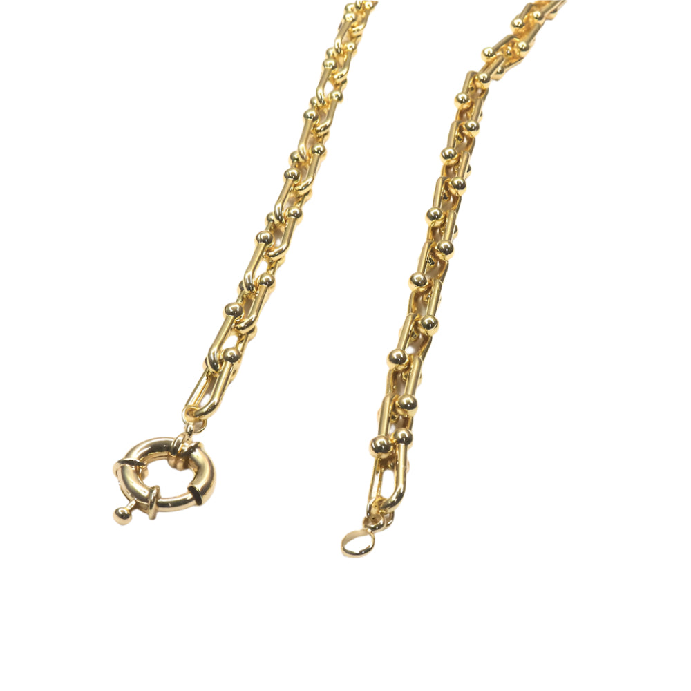 Delicate gold-filled TIFFY CHAIN with unique elegant links and round clasp accessory