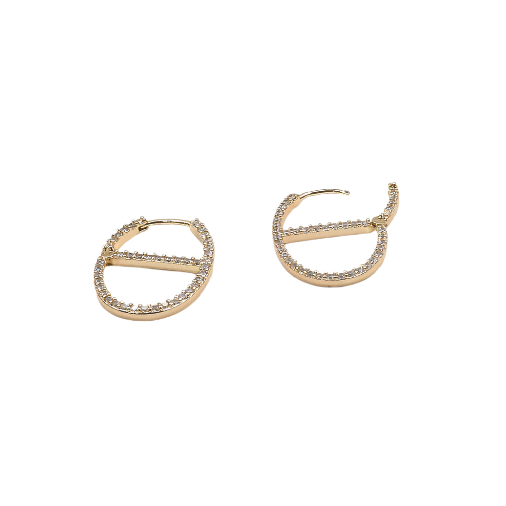 Gold filled SHINE GG HOOP earrings with micro zirconia stones in elegant GG style