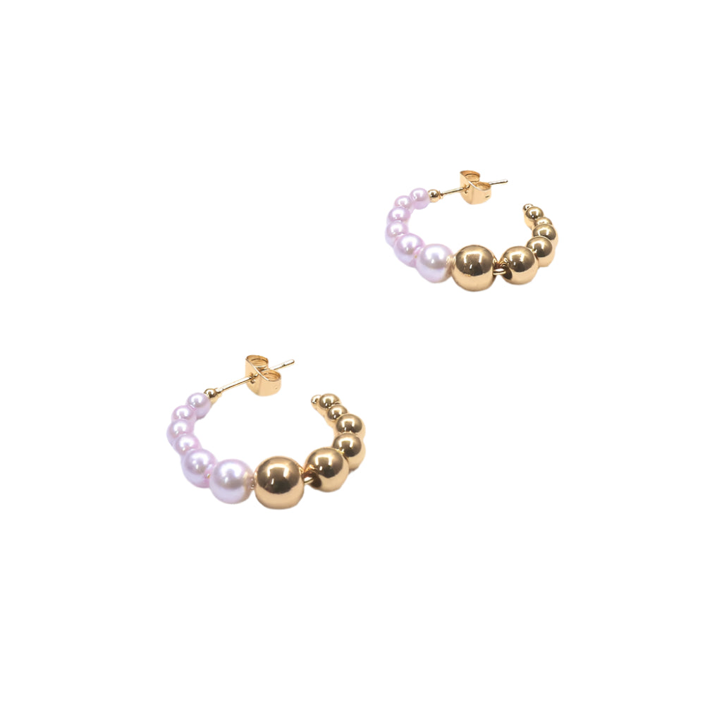 PURPLE & GOLD BEADS HOOP