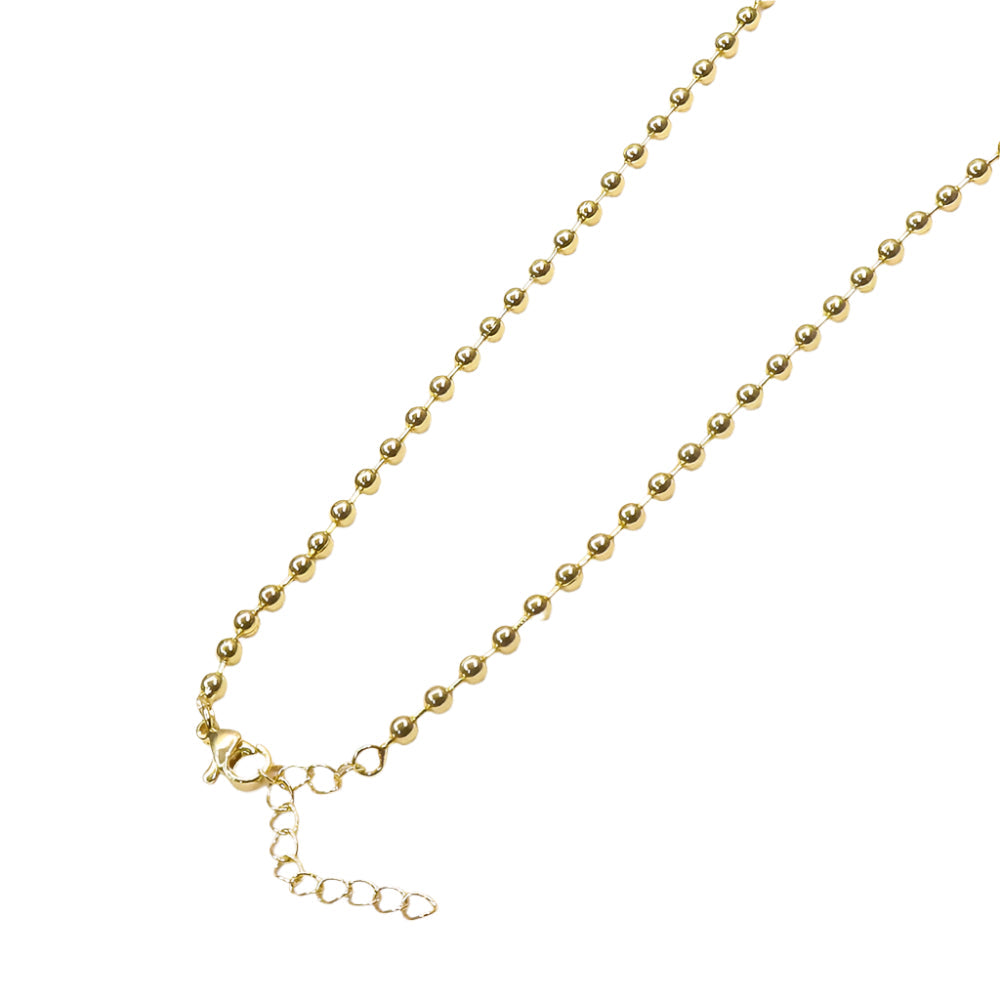 Gold filled mini beads chain necklace with adjustable clasp and delicate design