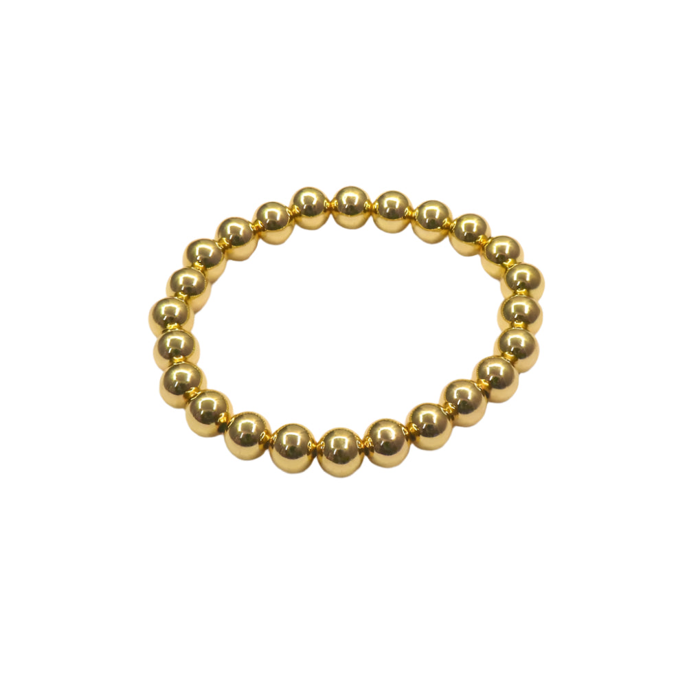 Gold beads elastic bracelet made of gold-filled beads with stretchy design for adjustable fit