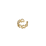 Gold filled adjustable Halo Heart Ring with open heart design and halo effect