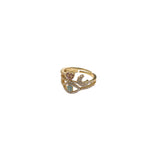 Gold filled LOVE MOON EYE RING with heart, moon, and eye design, adjustable size with micro pave detailing