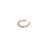 Adjustable gold filled mini zirconia ring with delicate green stones Elegant and minimalist design