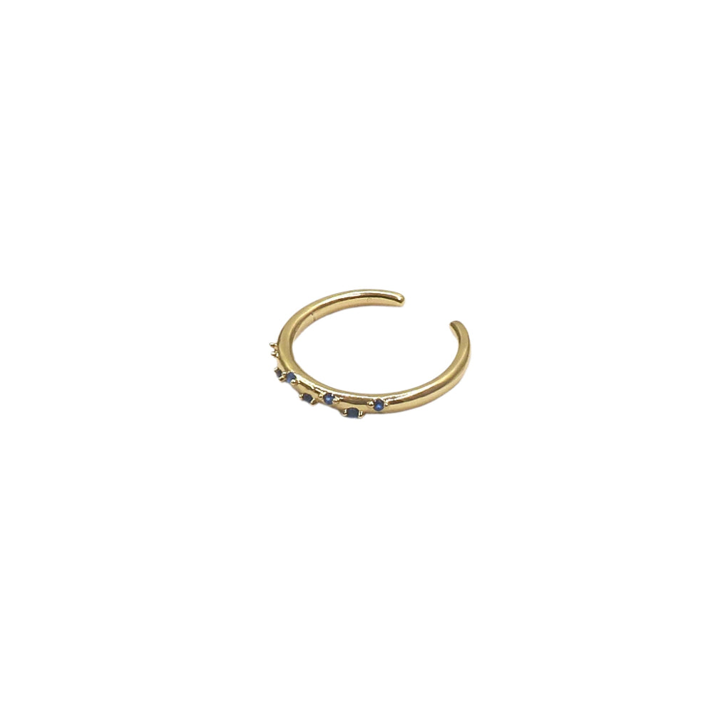 Gold filled adjustable mini ring with delicate zirconia stones