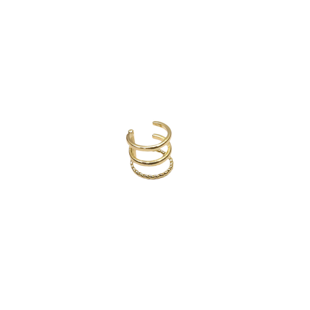 Gold-filled 3 line cuff bracelet with sleek and intricate design