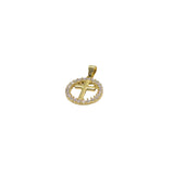 PAVE CIRCLE CROSS CHARM