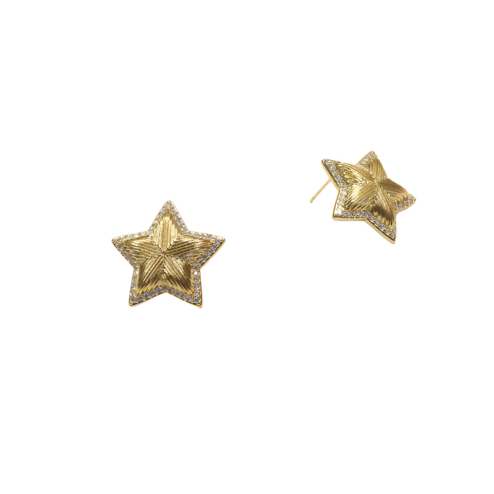 STAR EARRING with sparkling crystal accents, elegant and sophisticated design