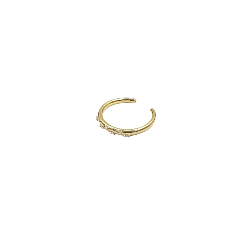 Gold filled mini zirconia adjustable ring with delicate stones