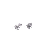 Silver turtle earrings on a white background