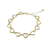 Alternating Pavé & Polished Heart Bracelet