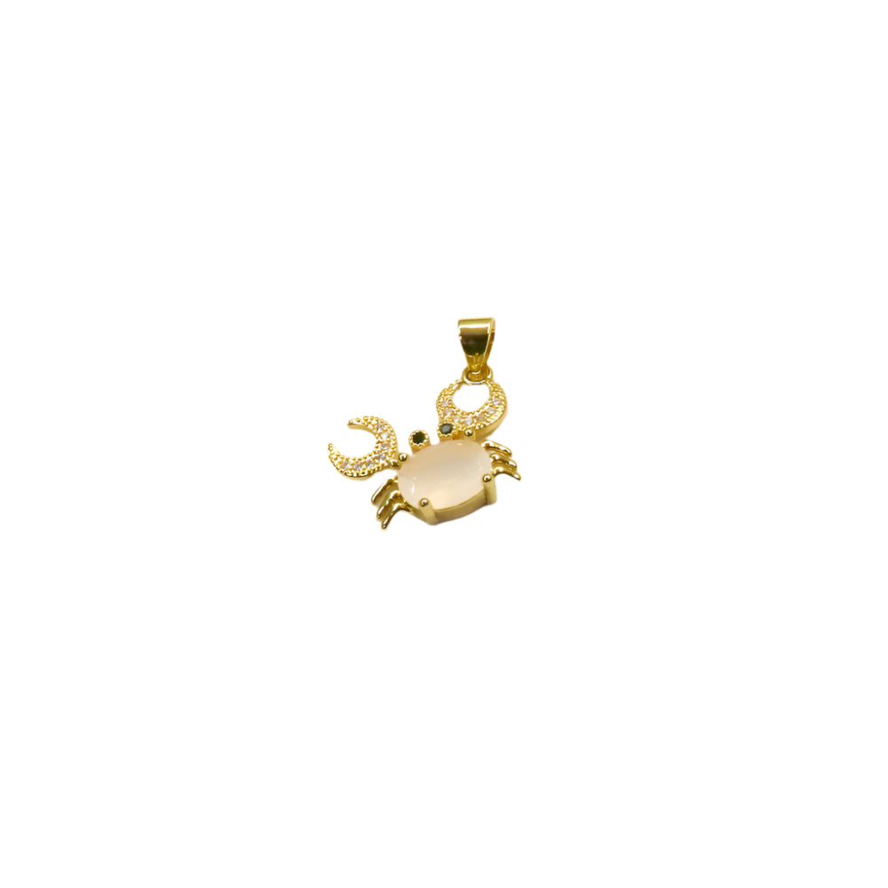 Gemstone & Pavé Crab Charm