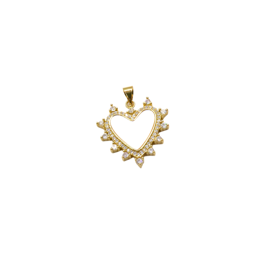 Heart with Mother of Pearl & Zirconia Halo