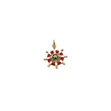 Nautical Ship's Helm Charm with Enamel Detail