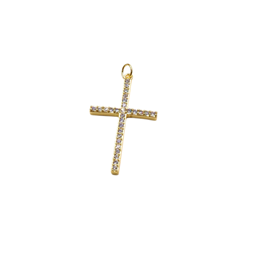 Modern Pavé Cross Necklace Pendant