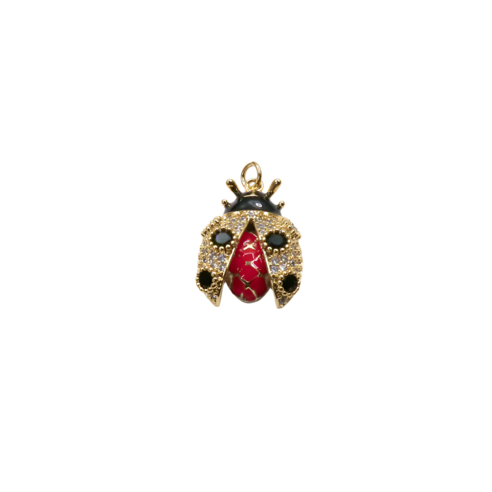 Luxe Pavé & Enamel Ladybug Pendant