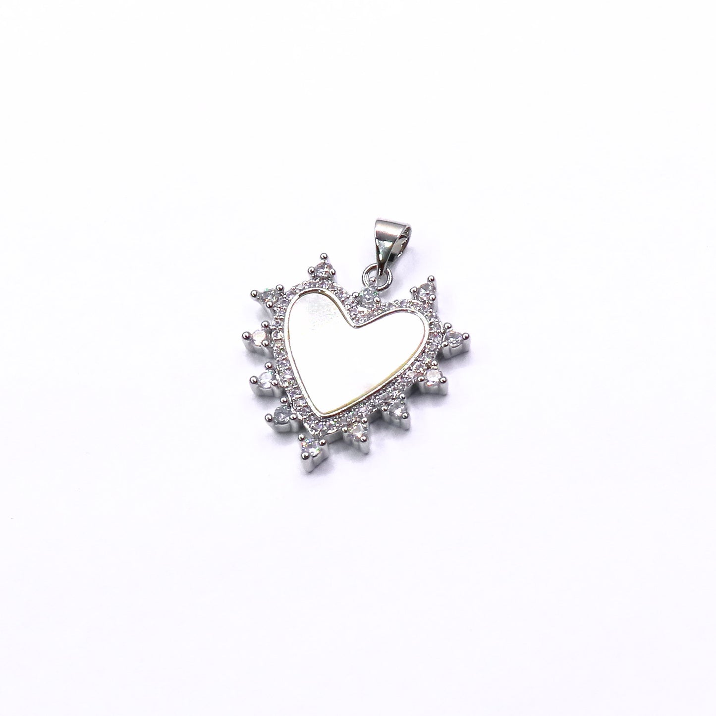 Heart with Mother of Pearl & Zirconia Halo