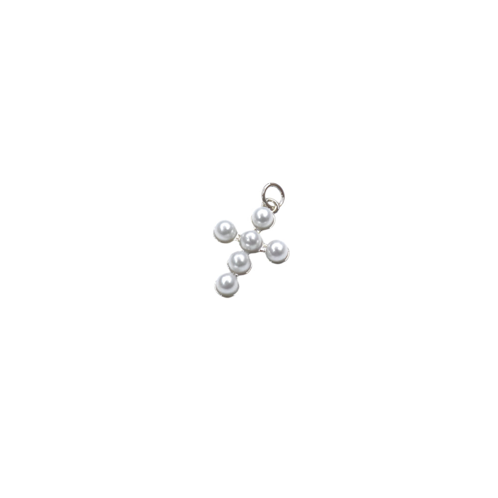 Dainty Pearl Cross Pendant