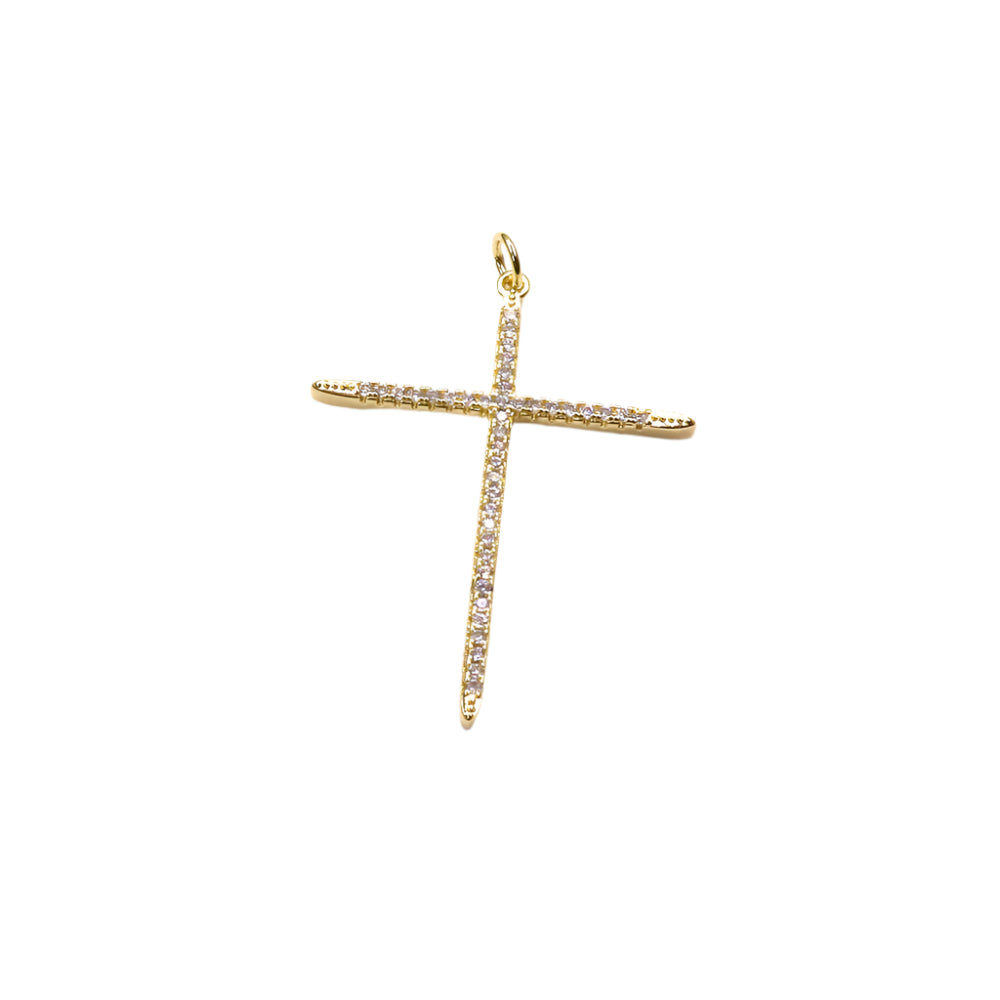 Slim Pavé Cross Pendant