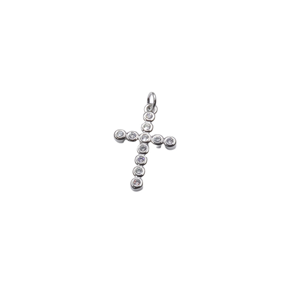 Bezel-Set Crystal Cross Pendant