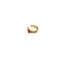 Gold ring with a red gemstone on a white background