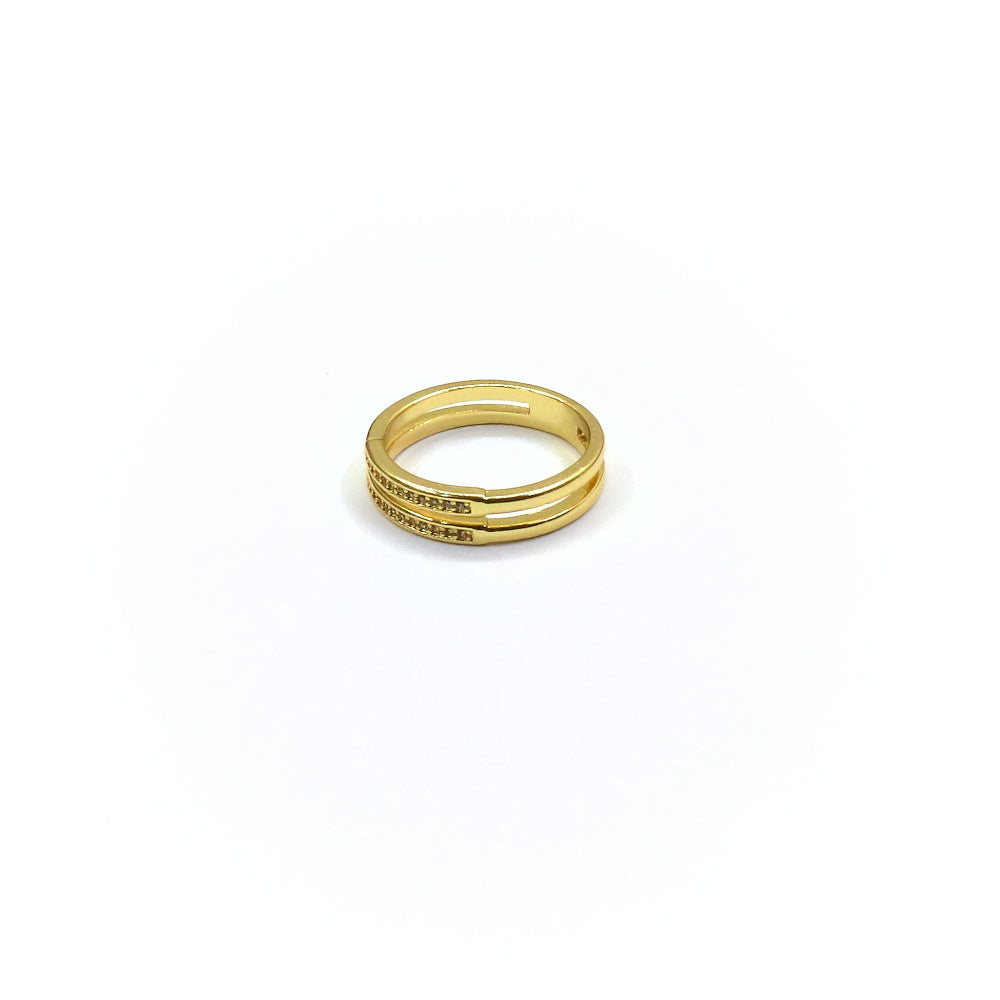 TWO LINE ZIRCONIA RING