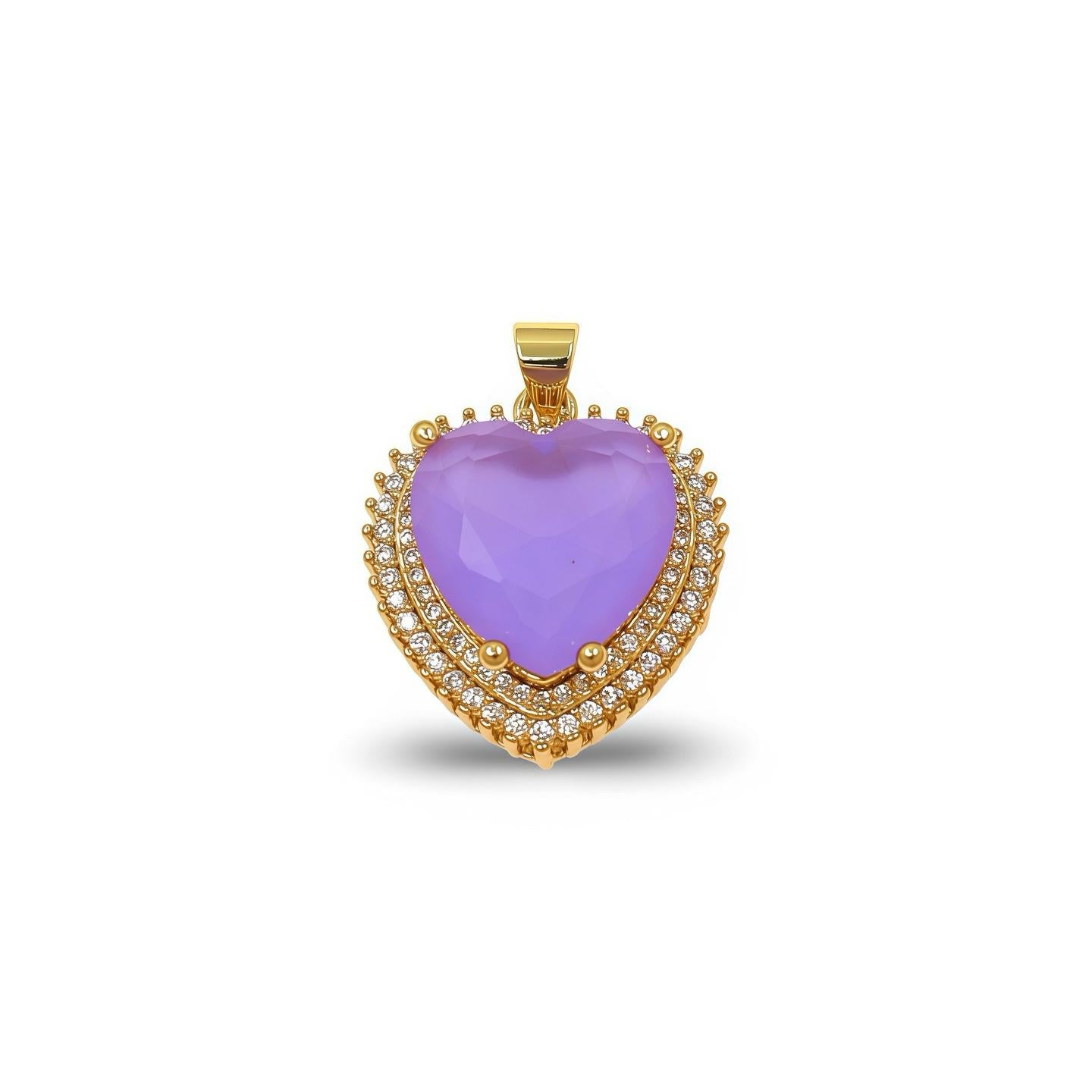 LUXURY DOUBLE HALO HEART PENDANT