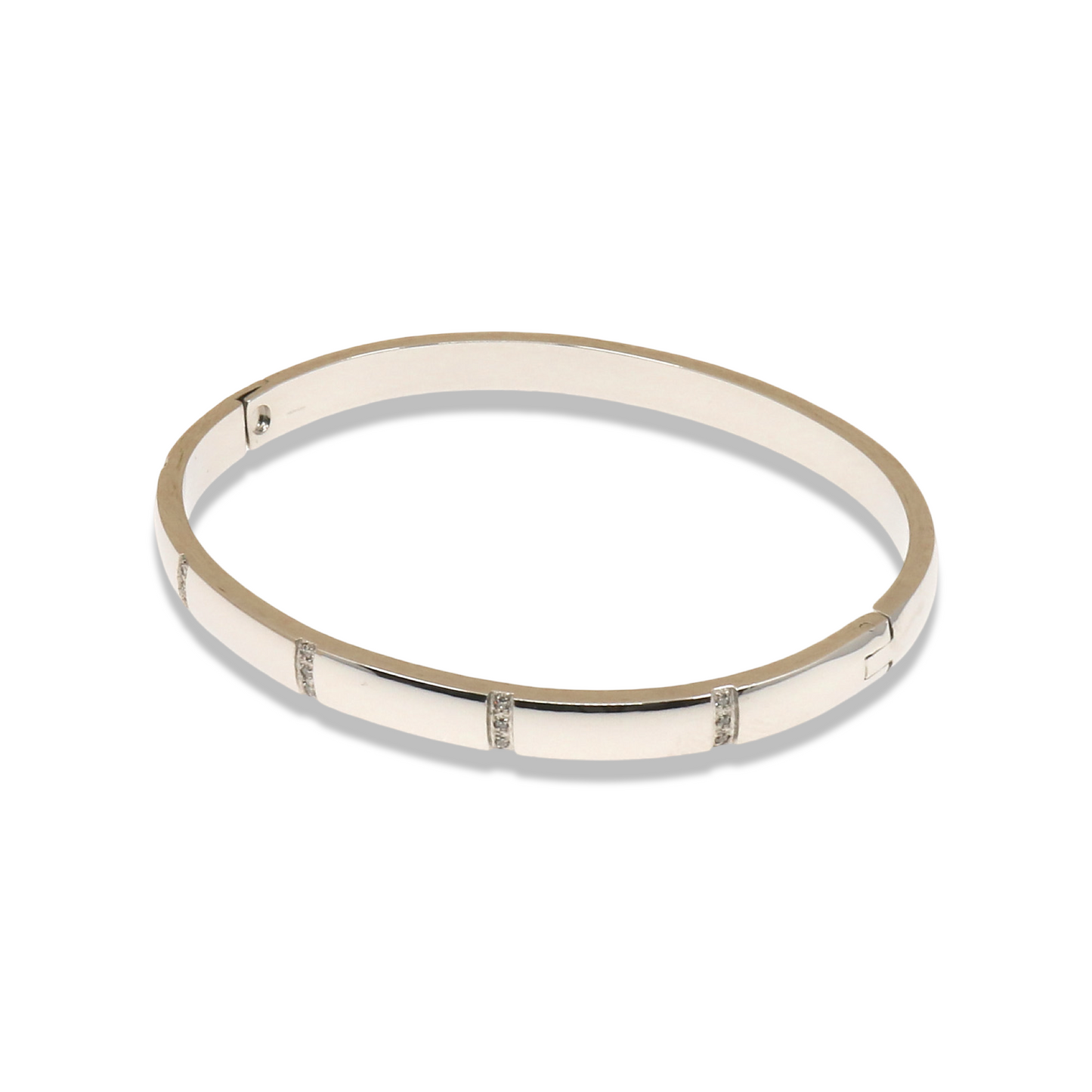 GOLD BANGLE - LINEAR ZIRCONIA DESIGN