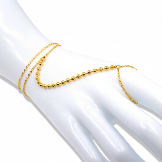 BALL CHAIN HAND CHAIN- GOLD