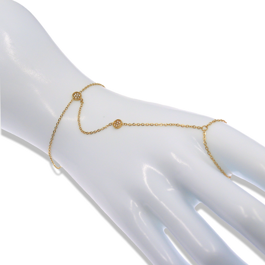 GOLD PAVE CIRCLE HAND CHAIN