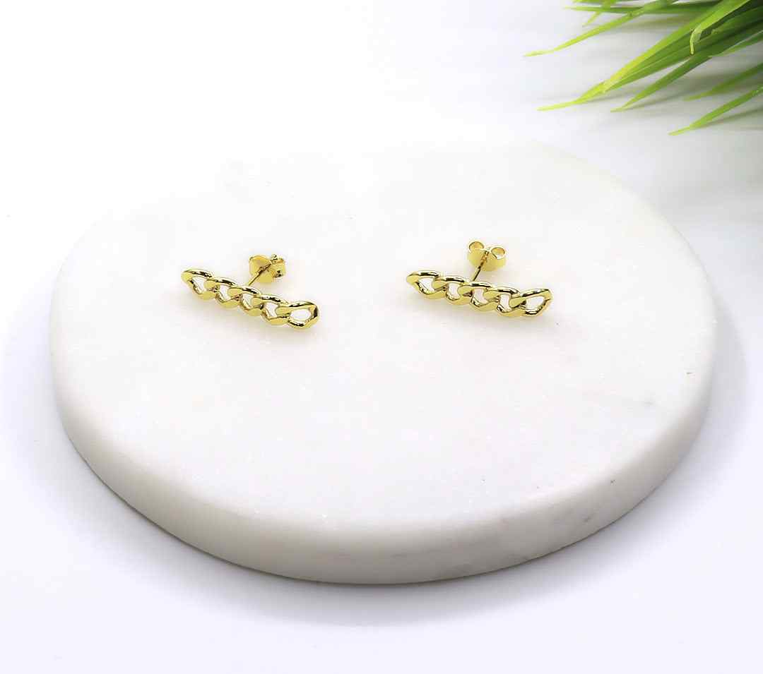 Gold Filled Flat Earrings on display, elegant and sophisticated stud accessories.