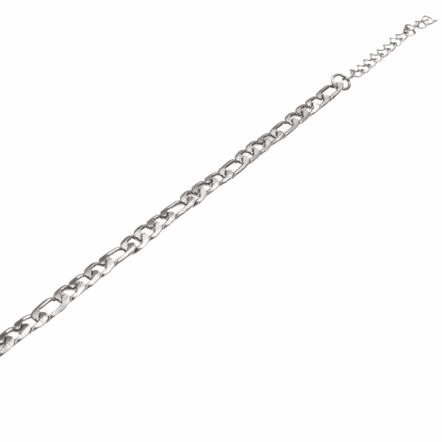 Silver Figaro chain anklet with durable elegant design