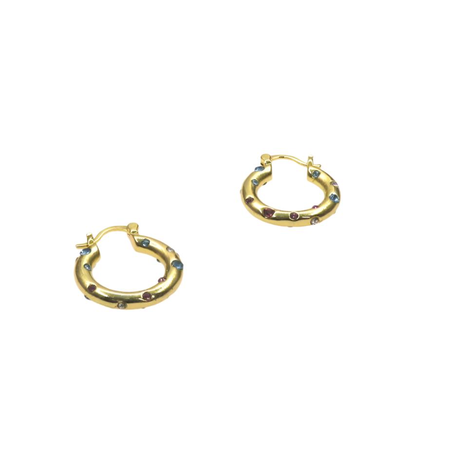 COLORS HOOP earrings with colorful gemstone accents elegant and durable accessory