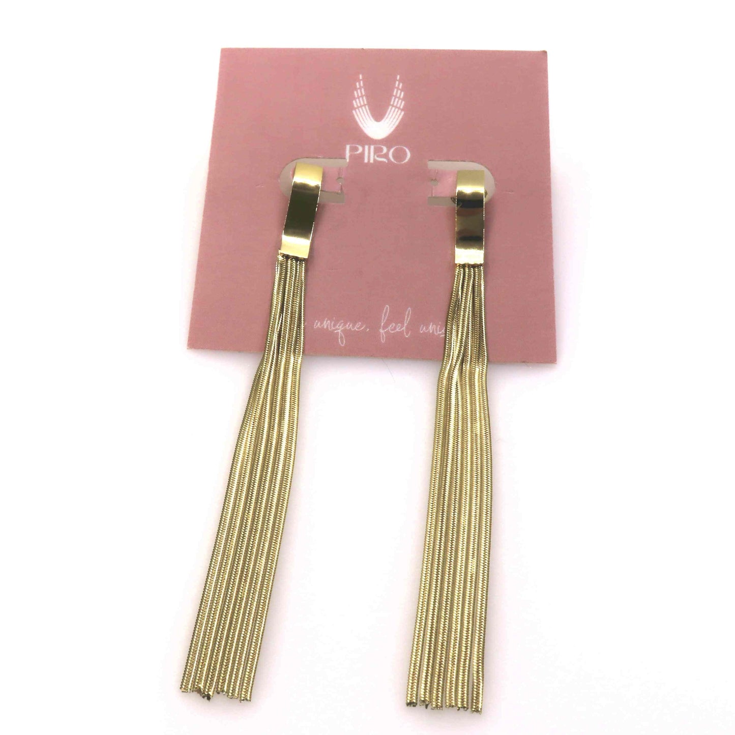 Elegant LUCIA earrings made of premium stainless steel with a sophisticated tassel design