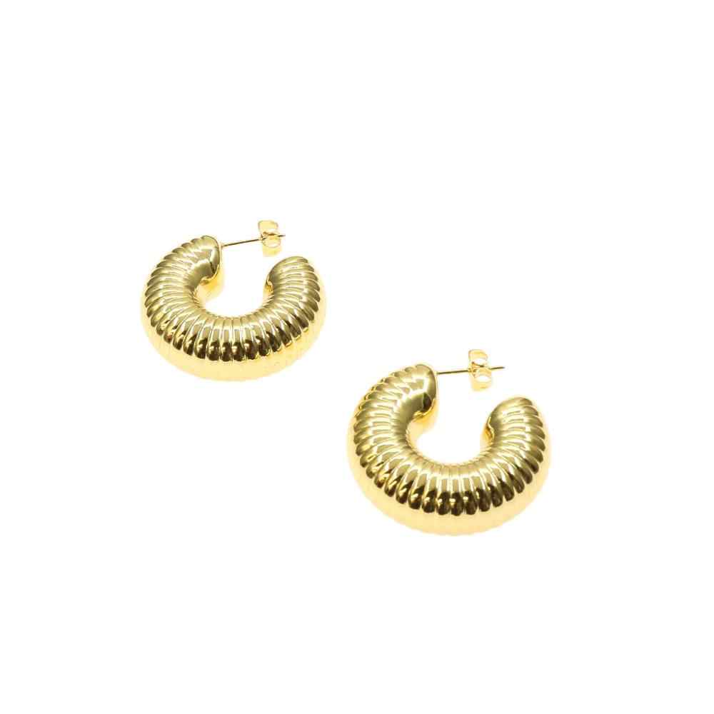 Chunky AFRICA II HOOP earrings in silver and gold, African-inspired design.
