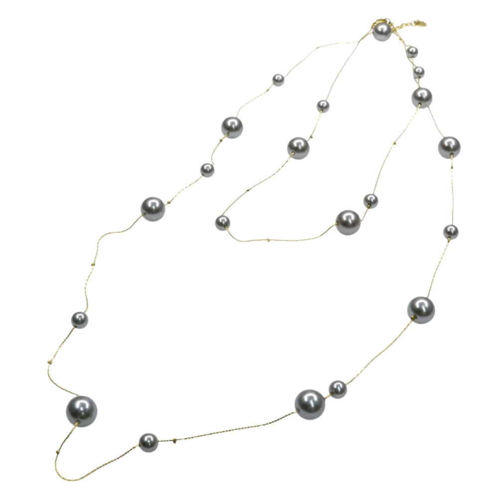 GREY PEARLS LONG CHAIN