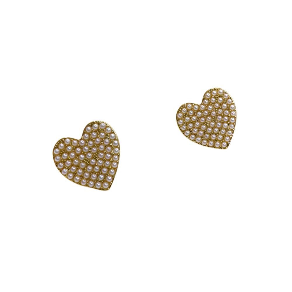 HEART AND MINI PEARLS EARRING