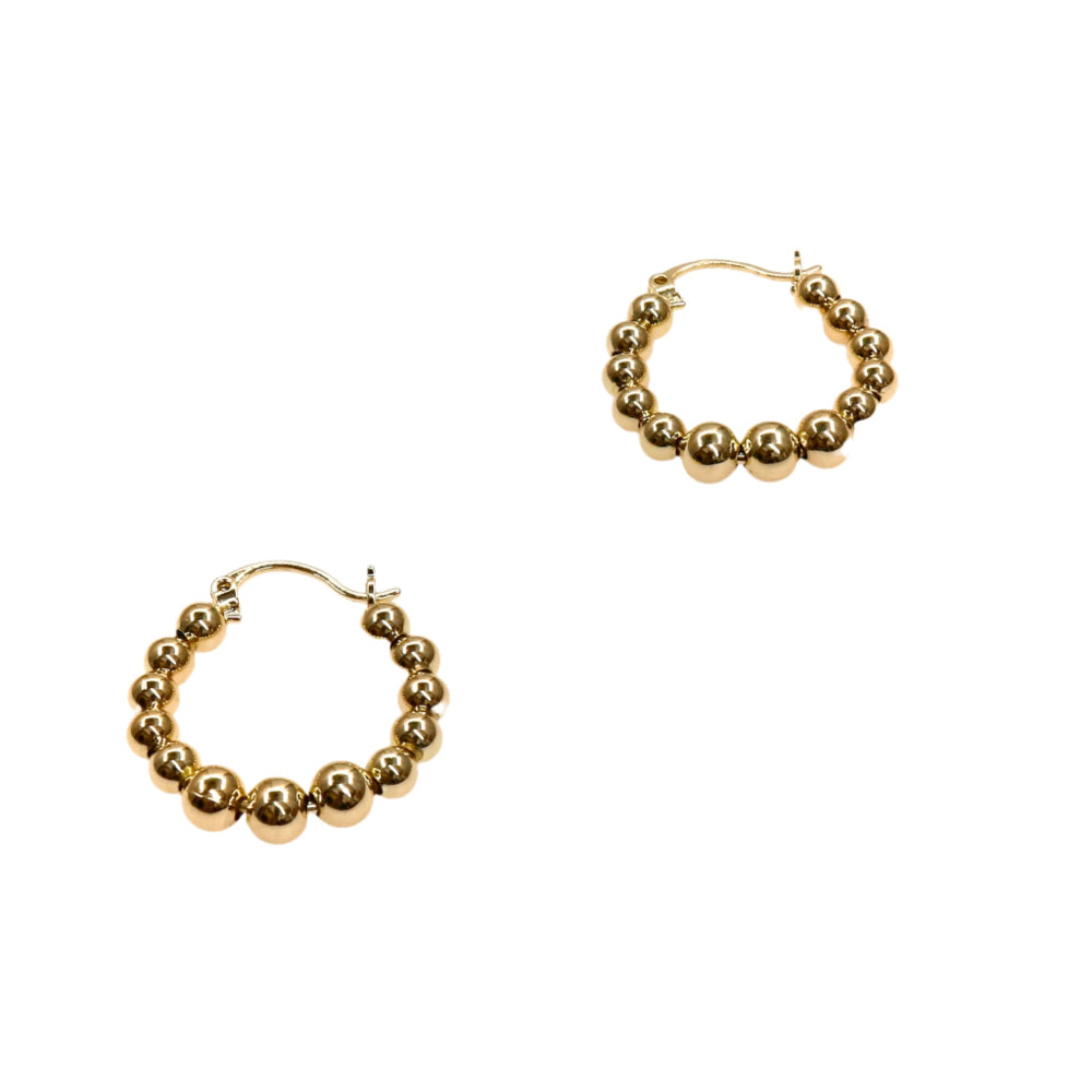 BEADS HOOP earrings with polished bead detailing for elegant style