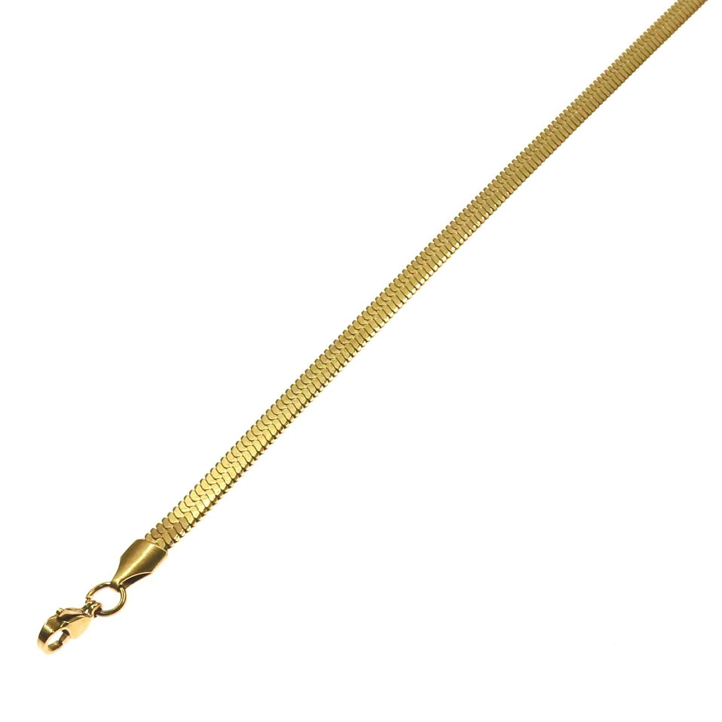 Herringbone anklet in premium gold with classic link design.