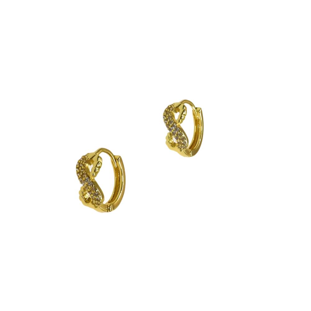 INFINITY HUGGIE design huggie earrings with embedded stones for elegant wear