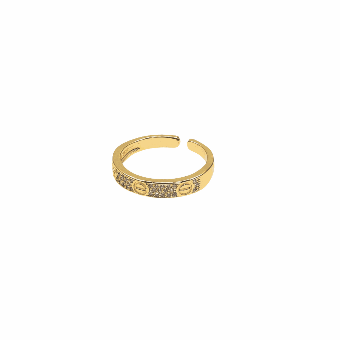 SHINE SCREW GOLD RING with screw detailing and polished finish, modern and timeless design.