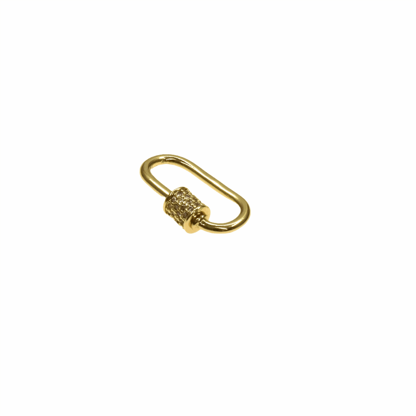 Gold oval lock with secure screw mechanism for easy assembly and high security