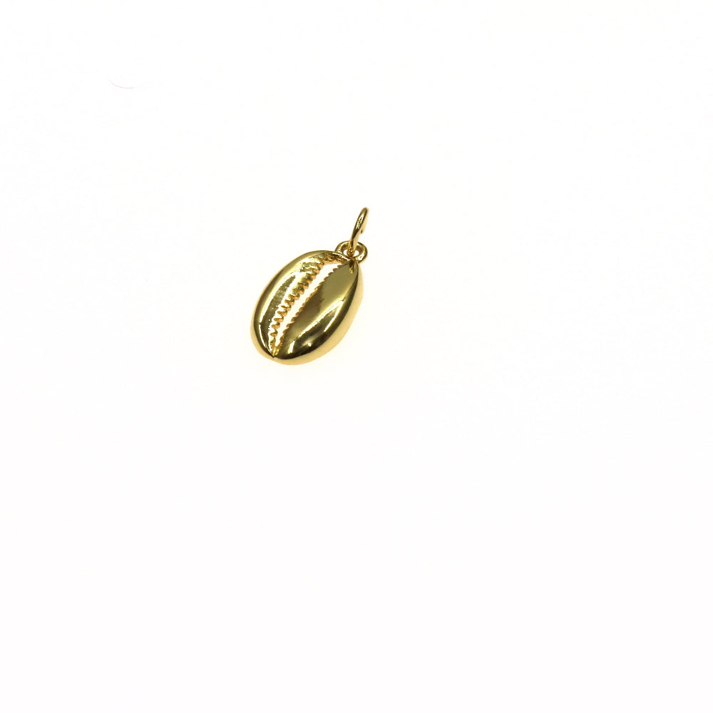 Gold Coco Charm pendant with detailed shell design on white background