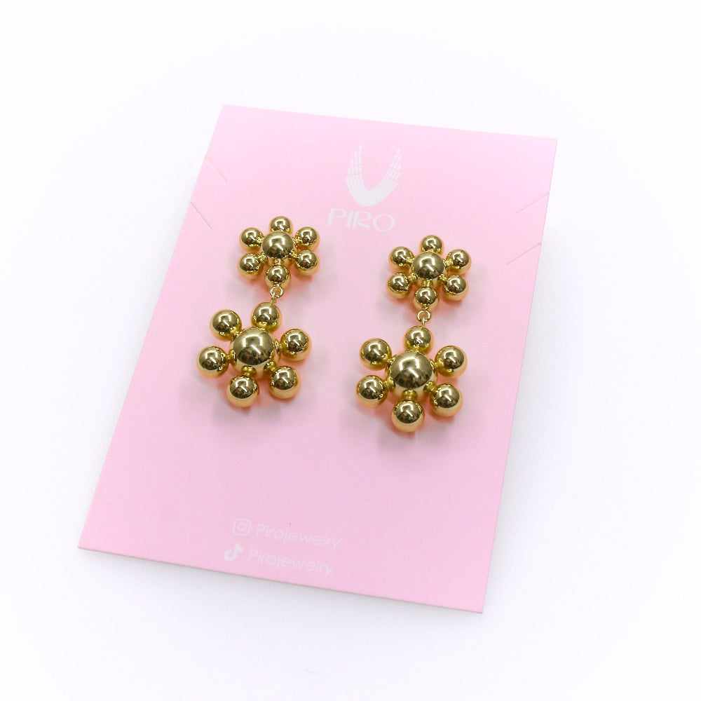 STAR BEADS LONG EARRING